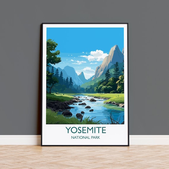 Yosemite Poster, Travel Print of Yosemite, National Park Art, Yosemite Gift, Colorado, USA, Travel Gift
