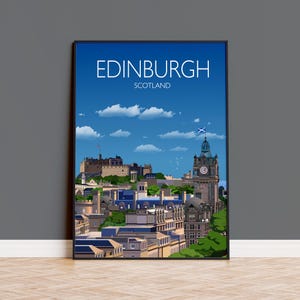 Edinburgh Cityscape Print, Edinburgh Home Decor, Edinburgh Wall Art, Scotland Gift, Wall Hanging Edinburgh