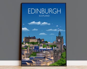 Edinburgh Cityscape Print, Edinburgh Home Decor, Edinburgh Wall Art, Scotland Gift, Wall Hanging Edinburgh