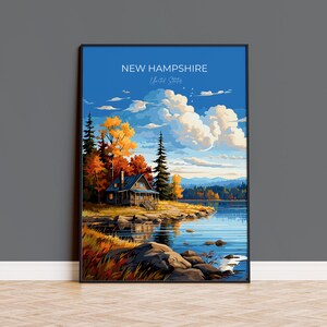 New Hampshire Print, Reiseplakat von New Hampshire, Herbst Kunst Geschenk, New Hampshire Kunst Geschenk, USA, Reisegeschenk