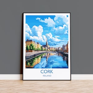 Cork Poster Wall Art, Travel Print of Cork, Ireland, Cork Art Lovers Gift, Travel Wall Decor