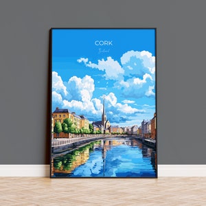 Cork Travel Poster Wall Art, Cork Travel Print, Ireland, Irish Art, Cork Art Lovers Gift, Wall Decor Print