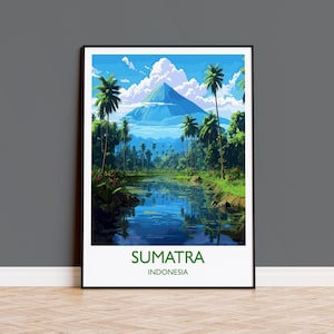 Sumatra Travel Print, Travel Poster of Sumatra, Indonesia, Sumatra Gift, Wall Art Print