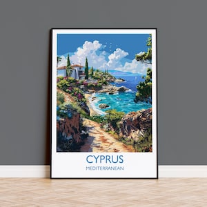 Cyprus Travel Print, Travel Poster of Cyprus, Mediterranean, Cyprus Art Lovers Gift, Cyprus Wall Art