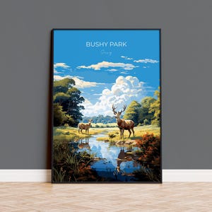 Bushy Park Travel Poster, Travel Print of Bushy Park, Surrey, London,  England, London Art Lovers Gift, Wall Art Print