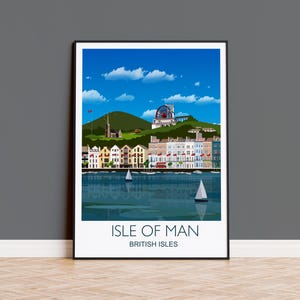 Isle of Man Travel Poster, Travel Print of Isle of Man, Isle of Man Art Lovers gift, British Isles