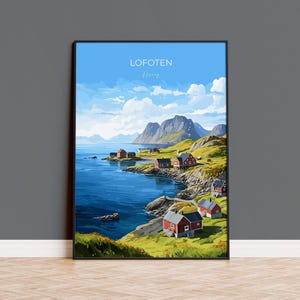 Lofoten Islands Poster, Travel Print of Lofoten,  Lofoten Islands Art Print, Norwegian Wall Print, Lofoten Gift,  Lofoten Artwork