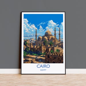 Cairo Travel Print, Travel Poster of Cairo, Egypt Art Lovers Gift, Cairo Wall Art