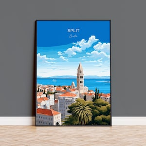 Split Travel Print, Travel Poster of Split, Croatia, Split Art Gift, Wall Art Print