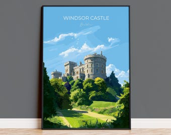 Windsor Castle Travel Print Windsor Castle Poster English Art