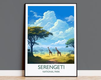 Serengeti Poster, Travel Print of Serengeti, National Park, Serengeti, Gift, Tanzania Art, Travel Gift