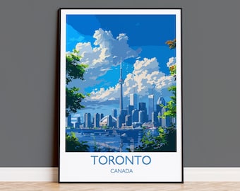 Toronto reisafdruk, reisposter van Toronto, Canada Ontario cadeau, Toronto kunstliefhebbers cadeau, Canada cadeau kunst, kunst aan de muur print