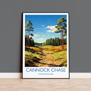 Cannock Chase Travel Poster, Travel Print of Cannock Chase, England, Staffordshire Art, Cannock Chase Art Lovers Gift, Wall Art Print