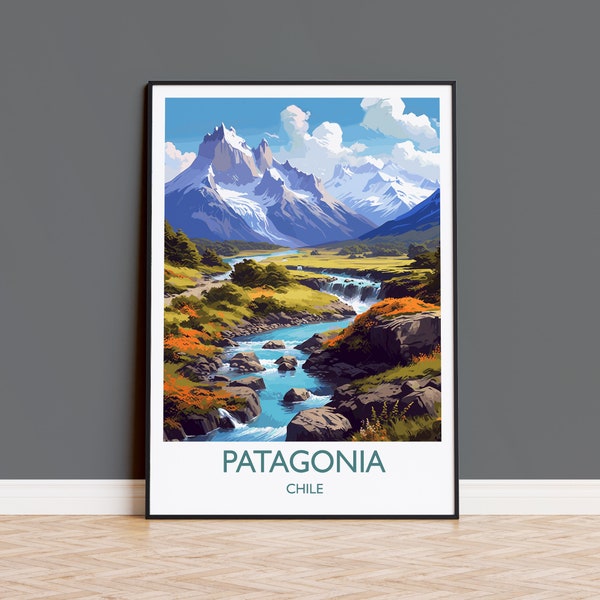 Patagonia Travel Print, Travel Poster of Patagonia, Chile, South America, Patagonia Gift