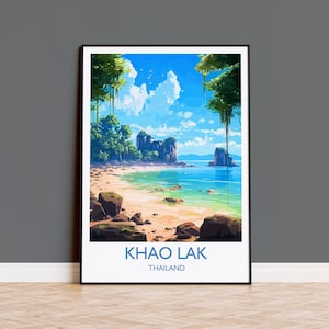 Khao Lak Travel Print, Travel Poster of Khao Lak, Thailand, Khao Lak Gift, Wall Art Print