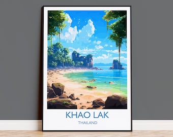 Khao Lak Travel Print, Travel Poster of Khao Lak, Thailand, Khao Lak Gift, Wall Art Print