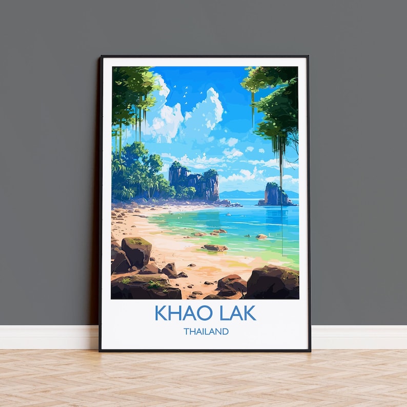 Khao Lak Travel Print, Travel Poster of Khao Lak, Thailand, Khao Lak Gift, Wall Art Print image 1