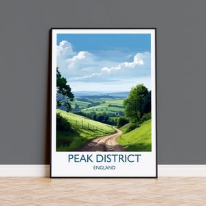 Peak District Poster, Travel Print of Peak District, National Park, England, UK, Travel Gift