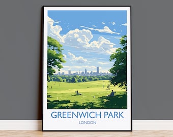 Greenwich Park Travel Print, Travel Poster of Greenwich  Park, London Poster, Greenwich Park Art Gift, London Art Lovers UK Travel Gift