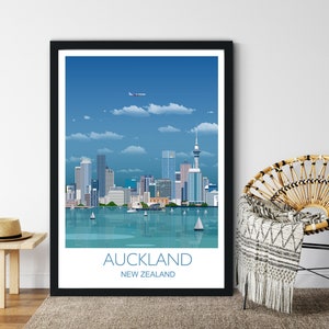 Auckland Travel Print, Travel Poster of Auckland, New Zealand, Travel Poster, Auckland Print