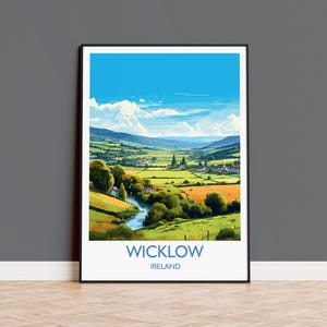 Impressão de Wicklow, pôster de viagem de Wicklow, Irlanda, presente de arte do Condado de Wicklow, arte de presente da Irlanda, impressão de arte de parede de paisagem