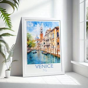 Venice Poster, Travel Print of Venice, Italy, Venice Gift, Travel Watercolour Gift image 5