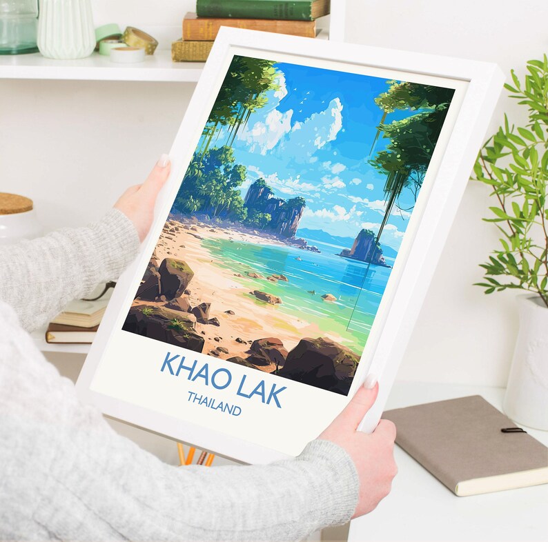 Khao Lak Travel Print, Travel Poster of Khao Lak, Thailand, Khao Lak Gift, Wall Art Print image 2