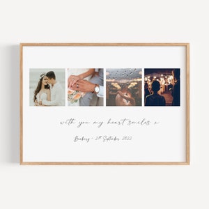 Personalisierte gedruckte Hochzeitsfotocollage | Hochzeitsfotodruck | Jubiläumsgeschenk | Familienporträt | Familienfoto |