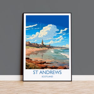 StAndrews Reiseplakat Wandkunst, Reisedruck von St Andrews, Schottland, St Andrews Kunstliebhaber Geschenk, St Andrews Geschenk