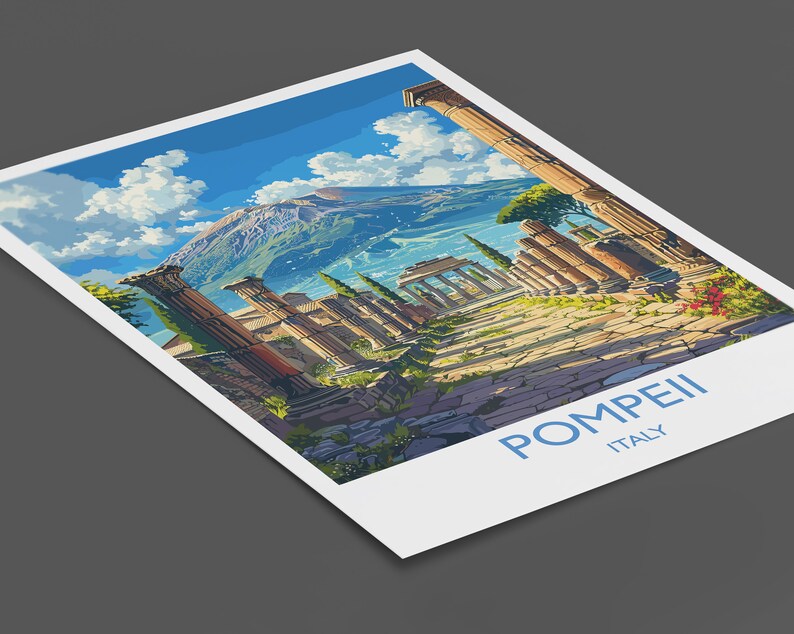 Pompeii Travel Poster Wall Art, Travel Print of Pompeii, Pompeii Art