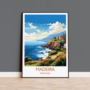 Madeira Travel Print Wall Art, Travel Poster of Madeira , Madeira Art Print, Portugal Wall Print, Madeira Art Lovers Gift