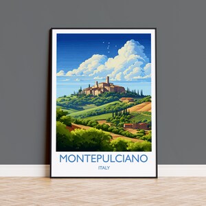 Stampa artistica da parete con il viaggio di Montepulciano, poster turistico di Montepulciano, regalo per gli amanti dell'arte di Montepulciano, Italia, regalo d'arte italiana