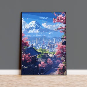Tokyo Travel Poster, Travel Print of Tokyo, Japan, Asia, Tokyo Art Lovers Gift, Japan Gift, Wall Art Print