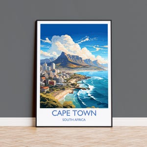 Kapstadt Reisedruck, Reiseposter von Kapstadt, Kapstadt Kunstliebhaber Geschenk, Südafrika Geschenk, Wandkunst