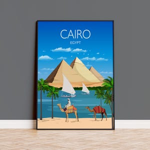 Travel Poster of Cairo, Travel Print of Cairo, Cairo, Pyramids, Egypt, Egypt Travel Poster
