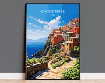 Cinque Terre Travel Print, Travel Poster of Cinque Terre, Italy, Cinque Terre Art, Cinque Terre Gift, Wall Art Print