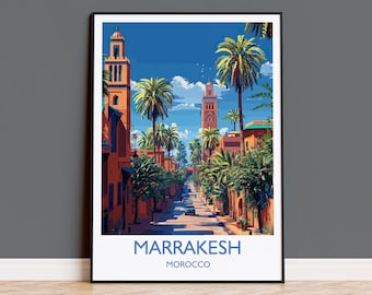 Marrakesh Travel Print Wall Art, Travel Poster of Marrakesh, Marrakesh Art Lovers Gift, Morocco Wall Art
