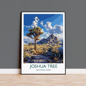 Joshua Tree National Park Travel Poster Wall Art, Travel Print of Joshua Tree, National Park Art Lovers Gift, California, USA, Wall Art Gift