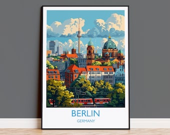 Berlin Travel Print Wall Art, Travel Poster of Berlin, Berlin Art Lovers Gift, Germany Art Gift