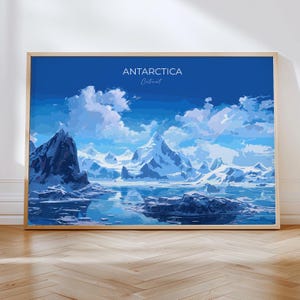 Antarktis Reisedruck, Landschaftsreiseplakat der Antarktis, Antarktis Geschenk, Antarktis Wandkunst-Liebhaber Geschenk, Reisewandkunst-Geschenk