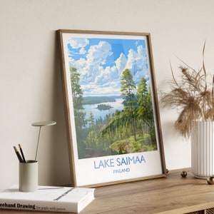 Lake Saimaa Travel Poster, Lake Saimaa Travel Print, Finland, Finland Art, Lake Saimaa Gift, Wall Art Print image 4