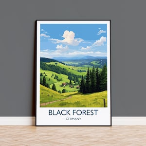 Black Forest Travel Print, Travel Poster of Black Forest , Black Forest  Gift,  Germany Art Gift,  Wall Art Print