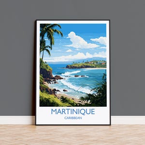 Martinique Travel Print Wall Art, Travel Poster of Martinique, Caribbean Art Lovers Gift, Martinique Gift,