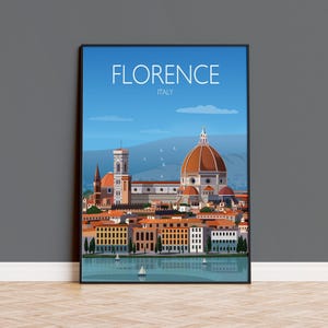 Florence Travel Poster Wall Art, Travel Print of Florence, City of Florence, Italy Art, Florence Art Lovers Gift
