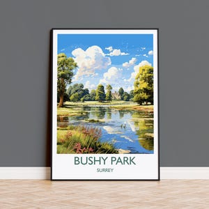 Bushy Park Travel Print, Travel Poster of Bushy Park, Surrey, London,  England, London Art Lovers Gift, Wall Art Print