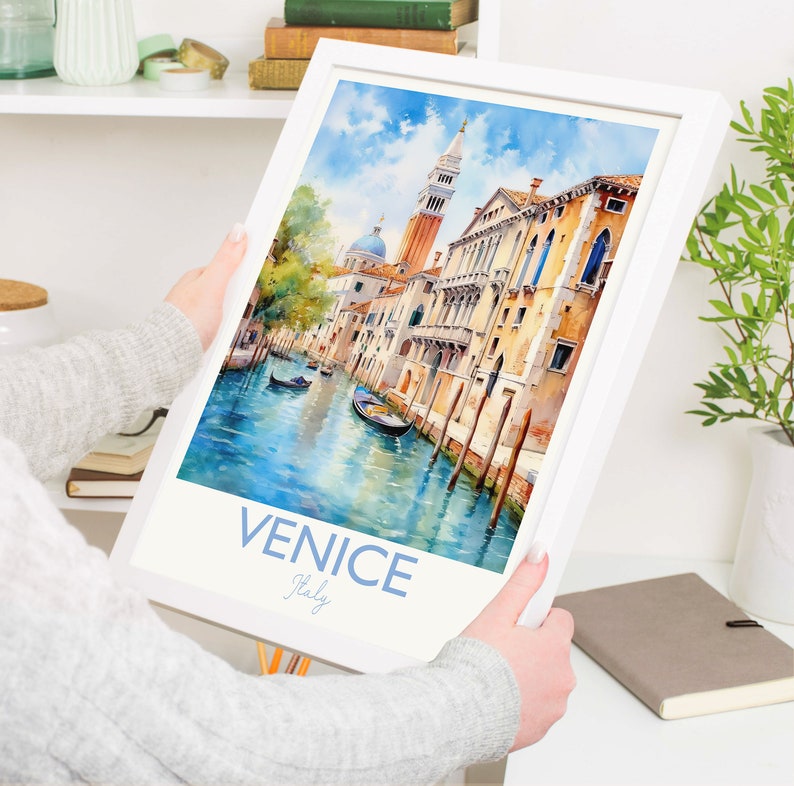 Venice Poster, Travel Print of Venice, Italy, Venice Gift, Travel Watercolour Gift image 2