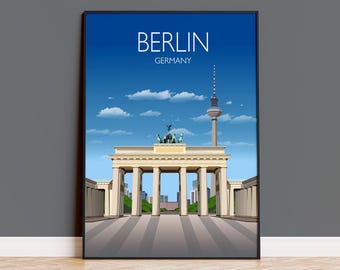 Travel Poster of Berlin, Travel Print of Berlin, Germany, Travel Poster, Berlin Print