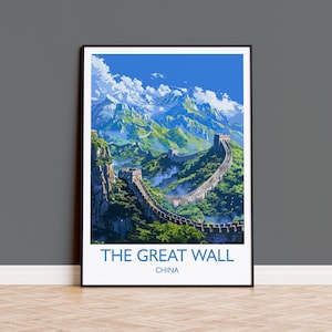 Great Wall of China Travel Print, Travel Poster of Great Wall of China, The Great Wall Art lovers Gift, China Wall Art Gift