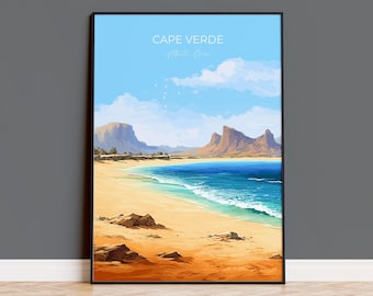 Cape Verde Travel Print, Travel Poster of Cape Verde, Africa, Cape Verde Art Gift, Wall Art Print