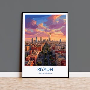 Riyad poster kunst aan de muur, Riyad reizen print, Saoedi-Arabië muur kunst cadeau, Riyad kunstliefhebbers cadeau, reizen muur decor